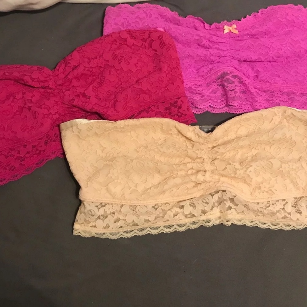 Three Bandeau Bralettes